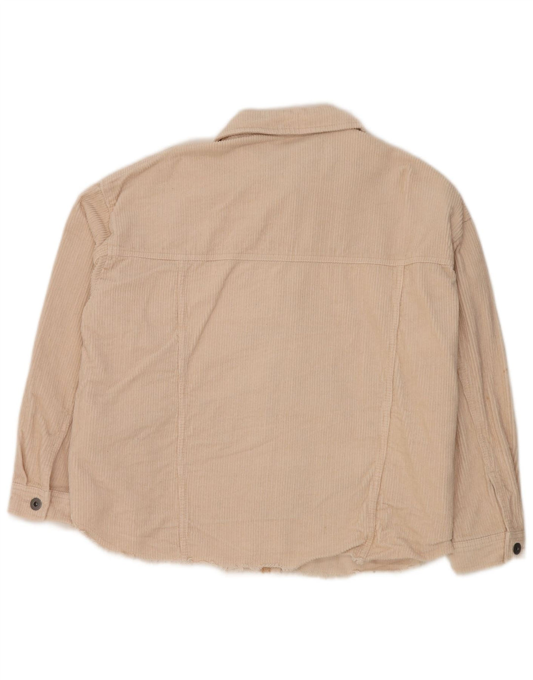 Übergroßes Damen-Cordhemd von ZARA, Größe 40, mittelgrau, aus Baumwolle