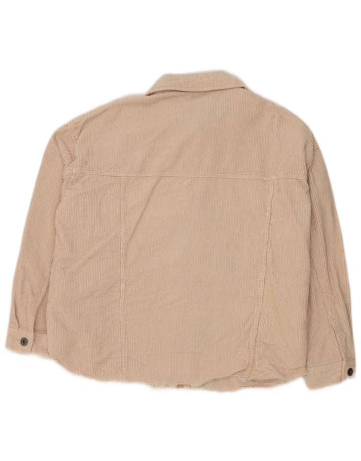 Übergroßes Damen-Cordhemd von ZARA, Größe 40, mittelgrau, aus Baumwolle