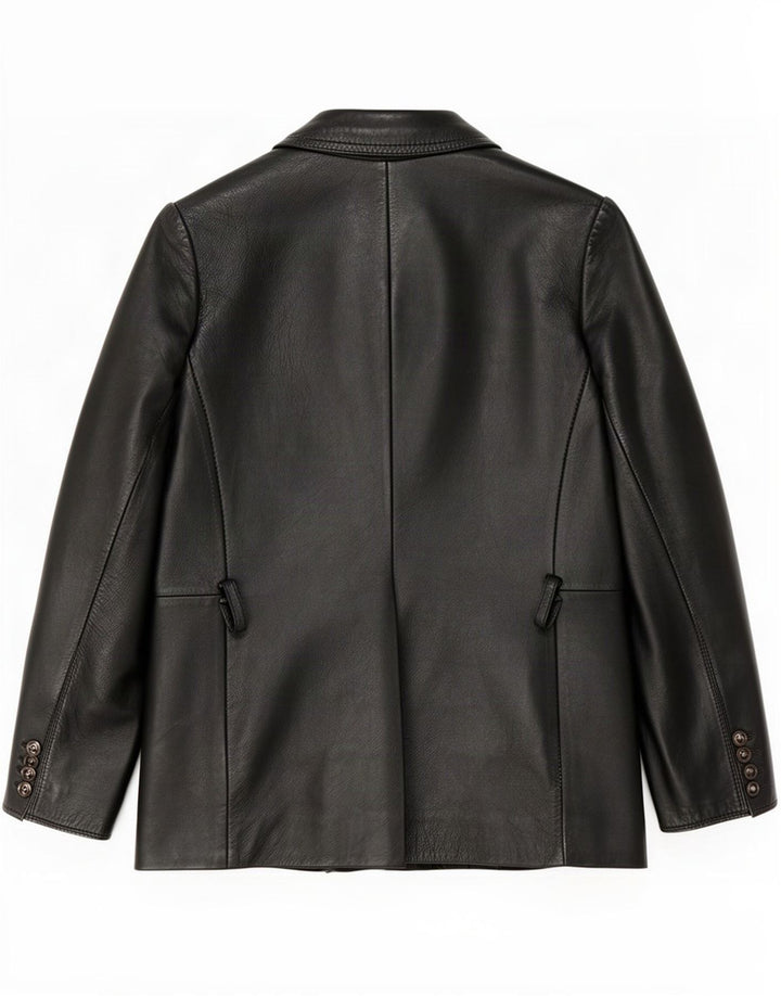 Vintage Damen Lederjacke UK 10 Small Schwarz
