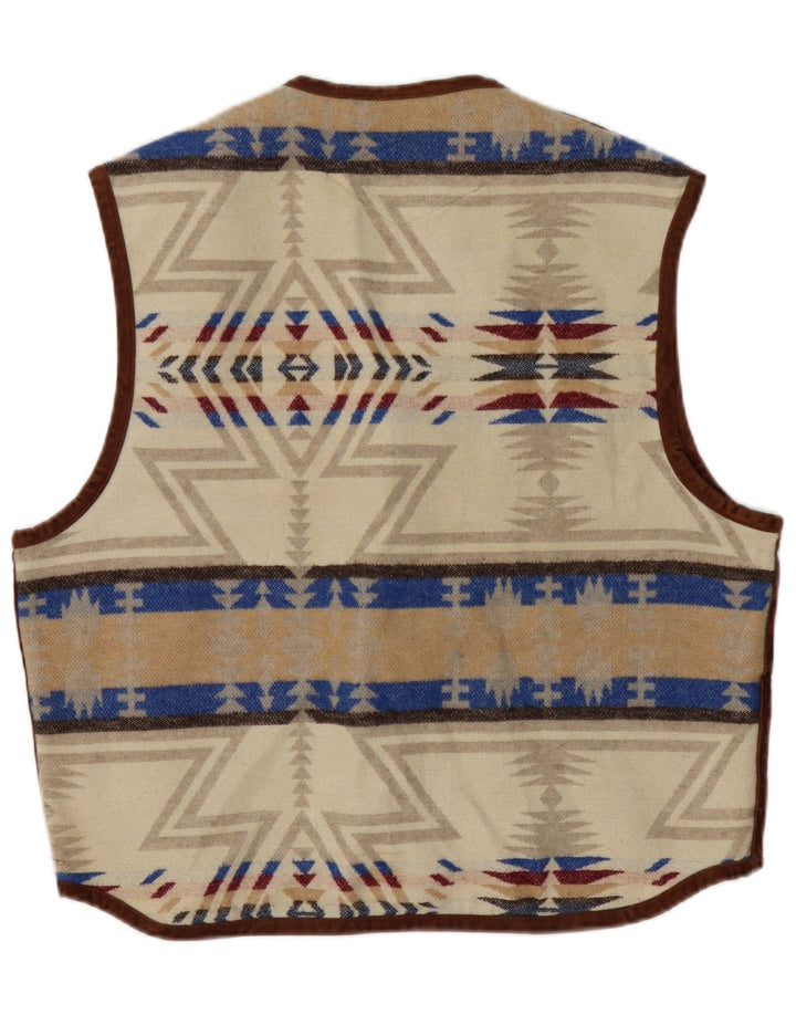 MULTIBLU Herrenweste UK 40 Large Beige Fair Isle