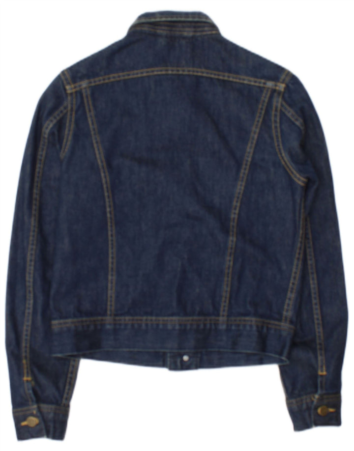 Lee Damen Jeansjacke UK 10 Small Marineblaue Baumwolle