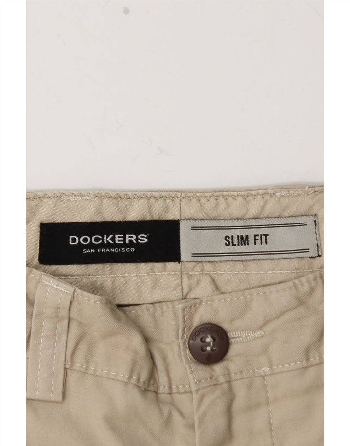 DOCKERS Herren Slim Fit Chinohose W36 L30 Beige Baumwolle
