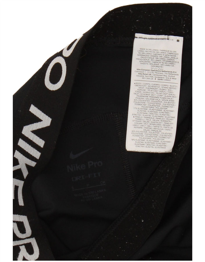 Nike Damen Dri Fit Crop Graphic Leggings UK 8 Small Schwarz Polyester