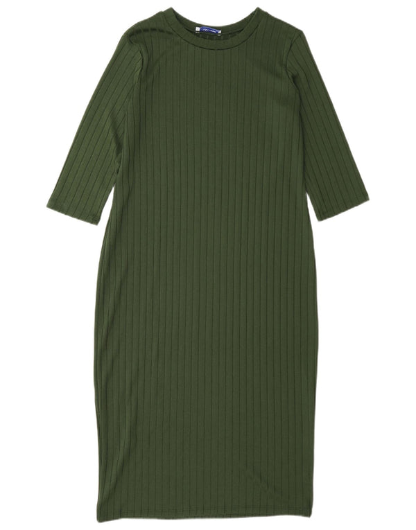 Zara Damen Pulloverkleid mit 3/4-Ärmeln, UK 12, Mittelgrün
