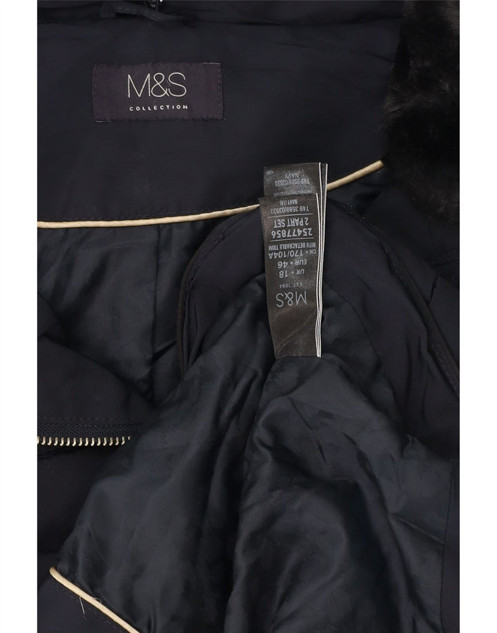 Marks & Spencer Damen Wattierte Jacke UK 18 XL Marineblau Polyester