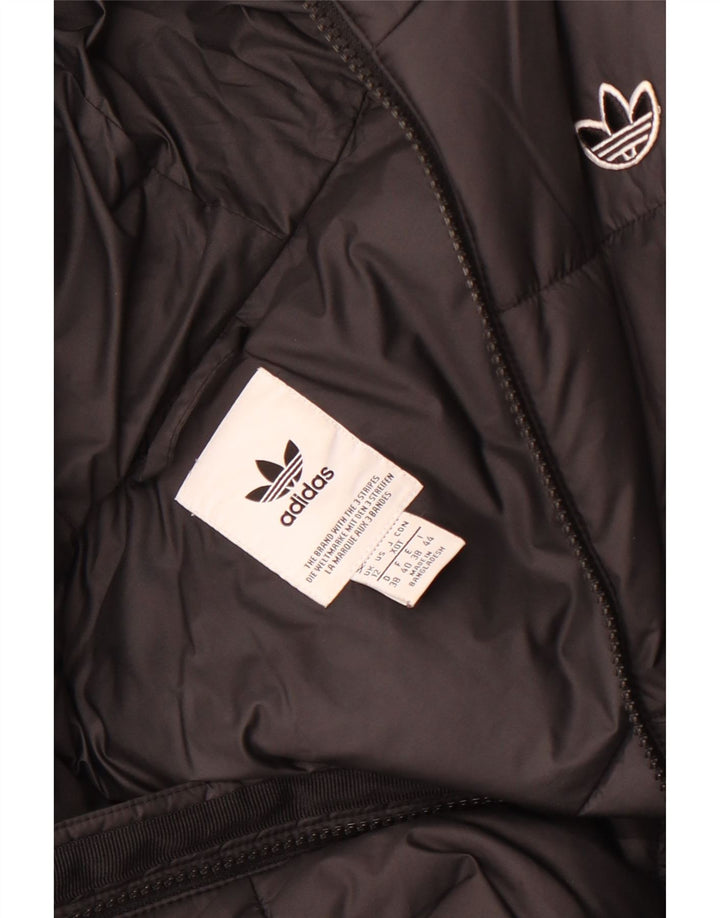 Adidas Damen Kapuzenjacke, gepolstert, UK 12, mittelschwarz, Polyester