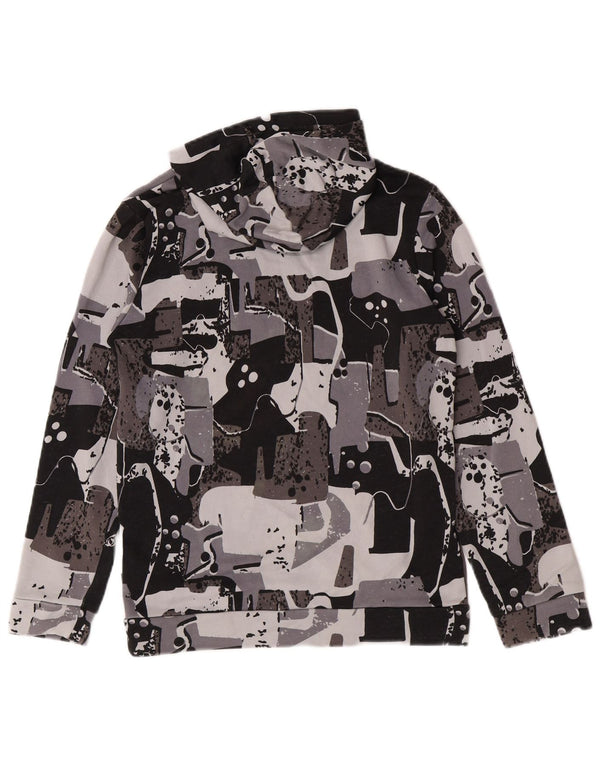 Puma Jungen-Kapuzenpullover mit Grafik, 13–14 Jahre, graue geometrische Baumwolle