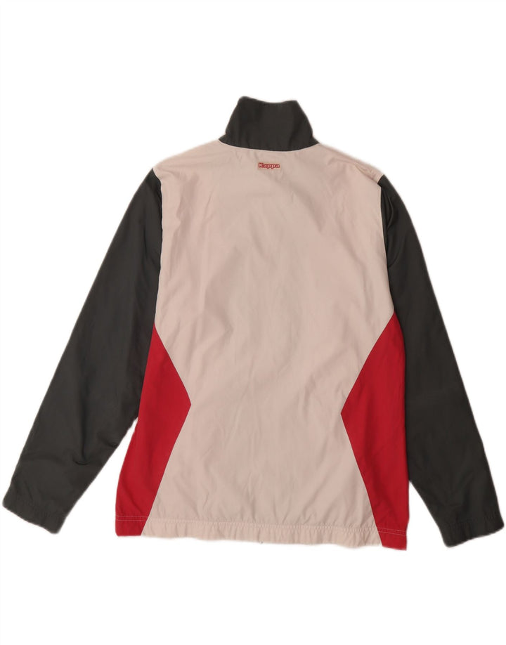 KAPPA Herren-Trainingsanzugoberteil, Jacke, Größe S, Weiß, Farbblock-Polyester