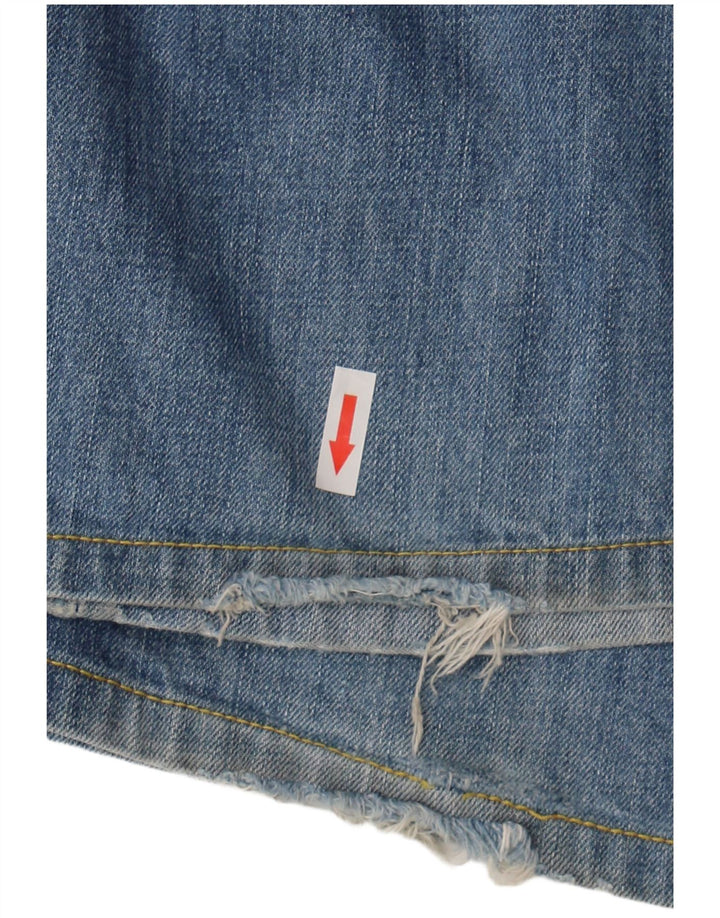Replay Herren Distressed Straight Jeans W34 L30 Blaue Baumwolle