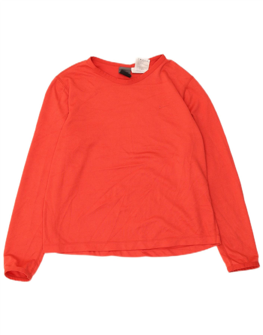 NIKE Damen Crop Top Langarm US 8/10 Mittelrotes Polyester