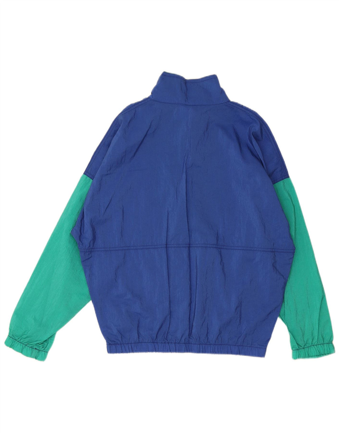 Vintage Herren Pullover Trainingsanzug Top Jacke XL Blau Colourblock Polyamid