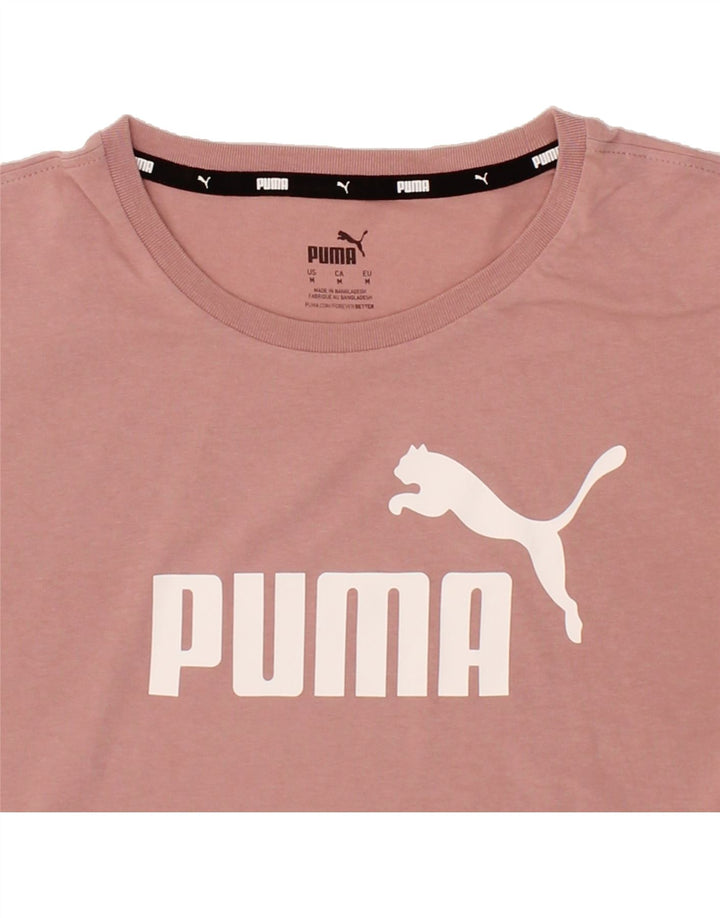 PUMA Mens Graphic T-Shirt Top Medium Pink Vintage Puma and Second-Hand Puma from Messina Hembry 