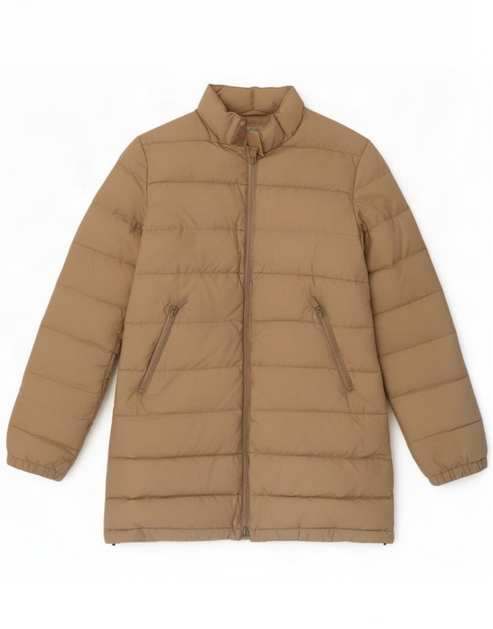 Alberto Aspesi Damen Wattierter Mantel UK 10 Small Beige Polyamid