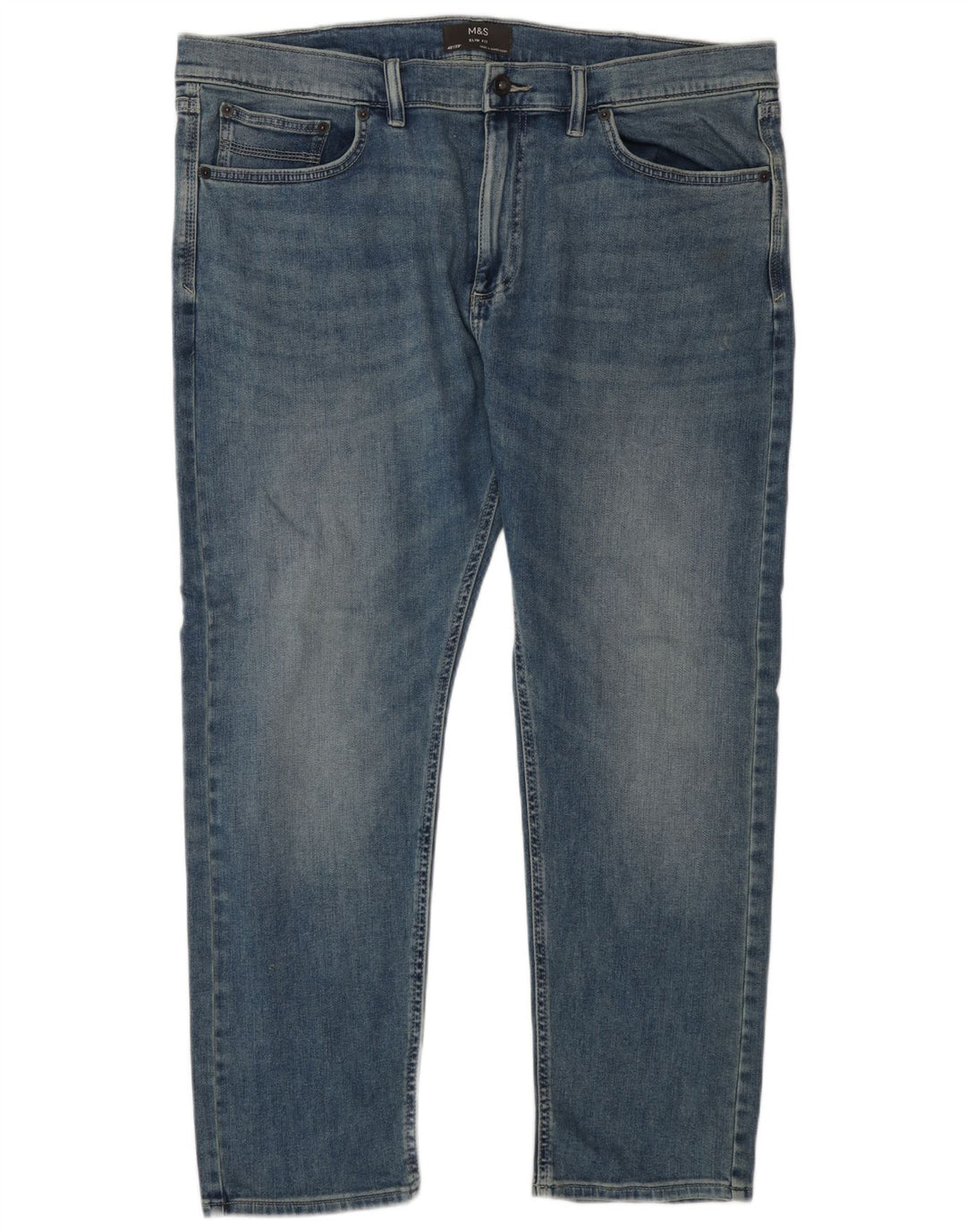 Marks & Spencer Herren Slim Jeans W40 L29 Blaue Baumwolle