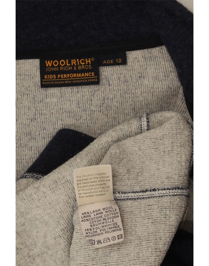Woolrich Jungen-Trainingsanzugoberteil mit Grafik, 11–12 Jahre, marineblaue Wolle