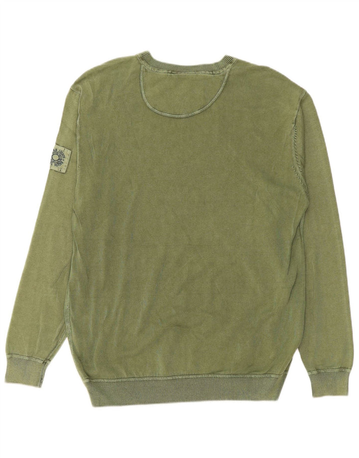 CAMEL ACTIVE Herren-Pullover mit V-Ausschnitt, groß, Khaki, Baumwolle