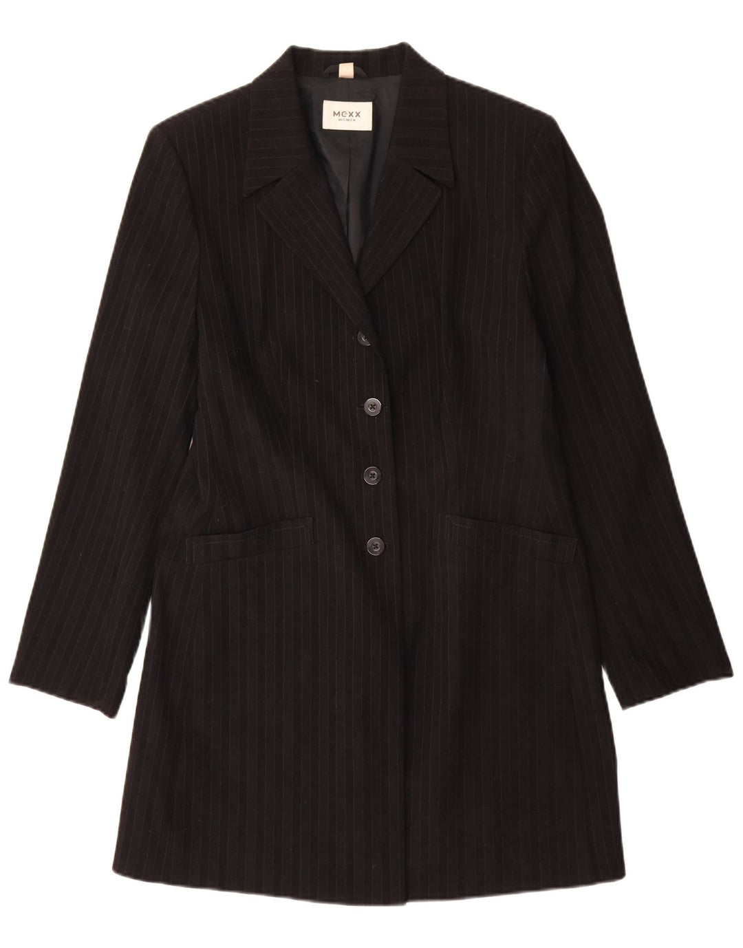 Mexx Damenmantel UK 16, groß, schwarz gestreift, Polyester