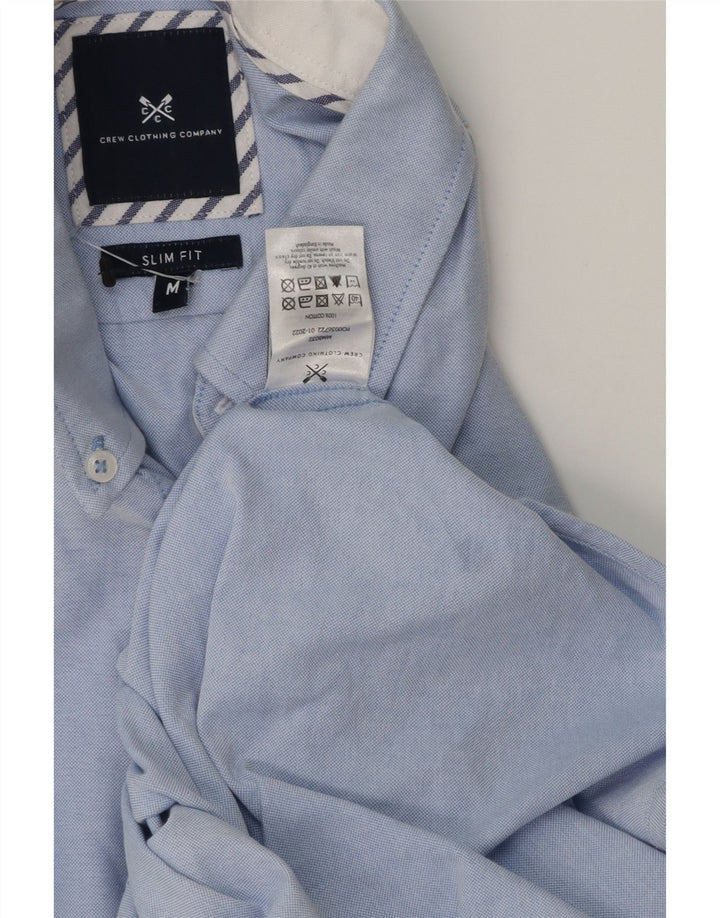 CREW CLOTHING Herren-Slim-Fit-Hemd aus mittelblauer Baumwolle