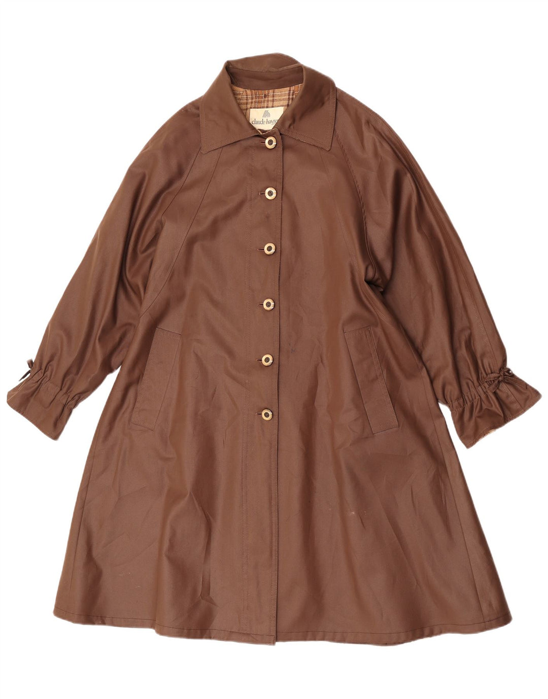 Claude Havrey Damen Trenchcoat UK 14 Large Braun Polyester