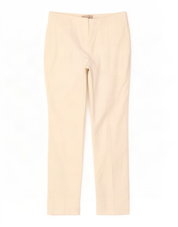 Marks & Spencer Damen-Freizeithose mit hoher Taille, UK 14, Größe L W34 L32, Weiß