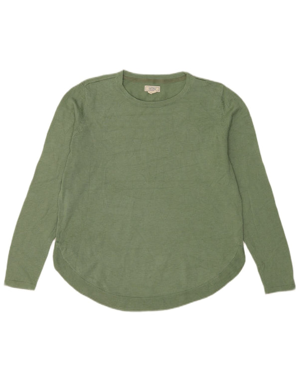 Fat Face Damen-Pullover mit U-Boot-Ausschnitt, UK 12, Mittelgrün, Polyester
