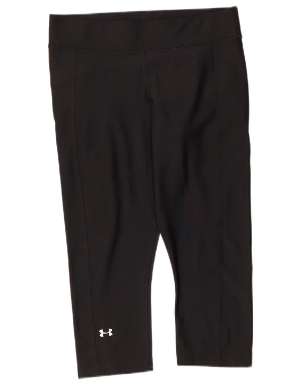 Under Armour Damen Heat Gear Capri Leggings UK 14 Large Schwarz
