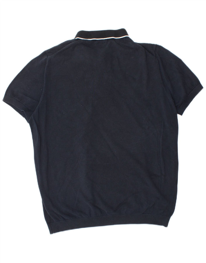 Massimo Dutti Herren Poloshirt 2XL Marineblau Baumwolle