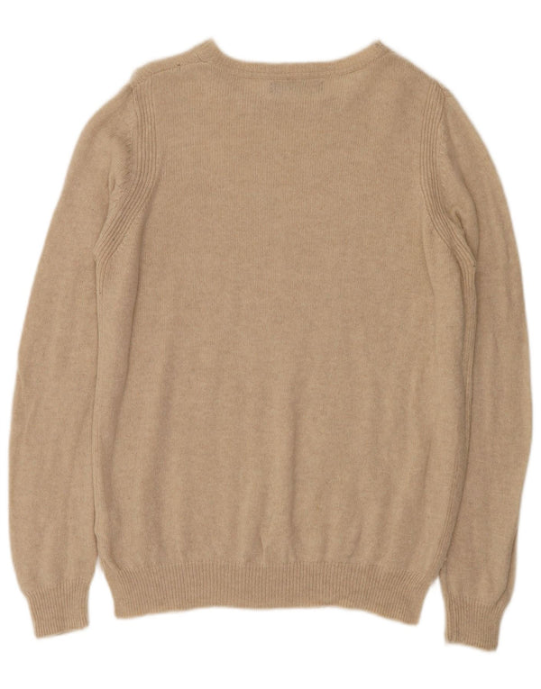 Marks & Spencer Damen-Pullover mit U-Boot-Ausschnitt, Gr. 14, Beige, Wolle