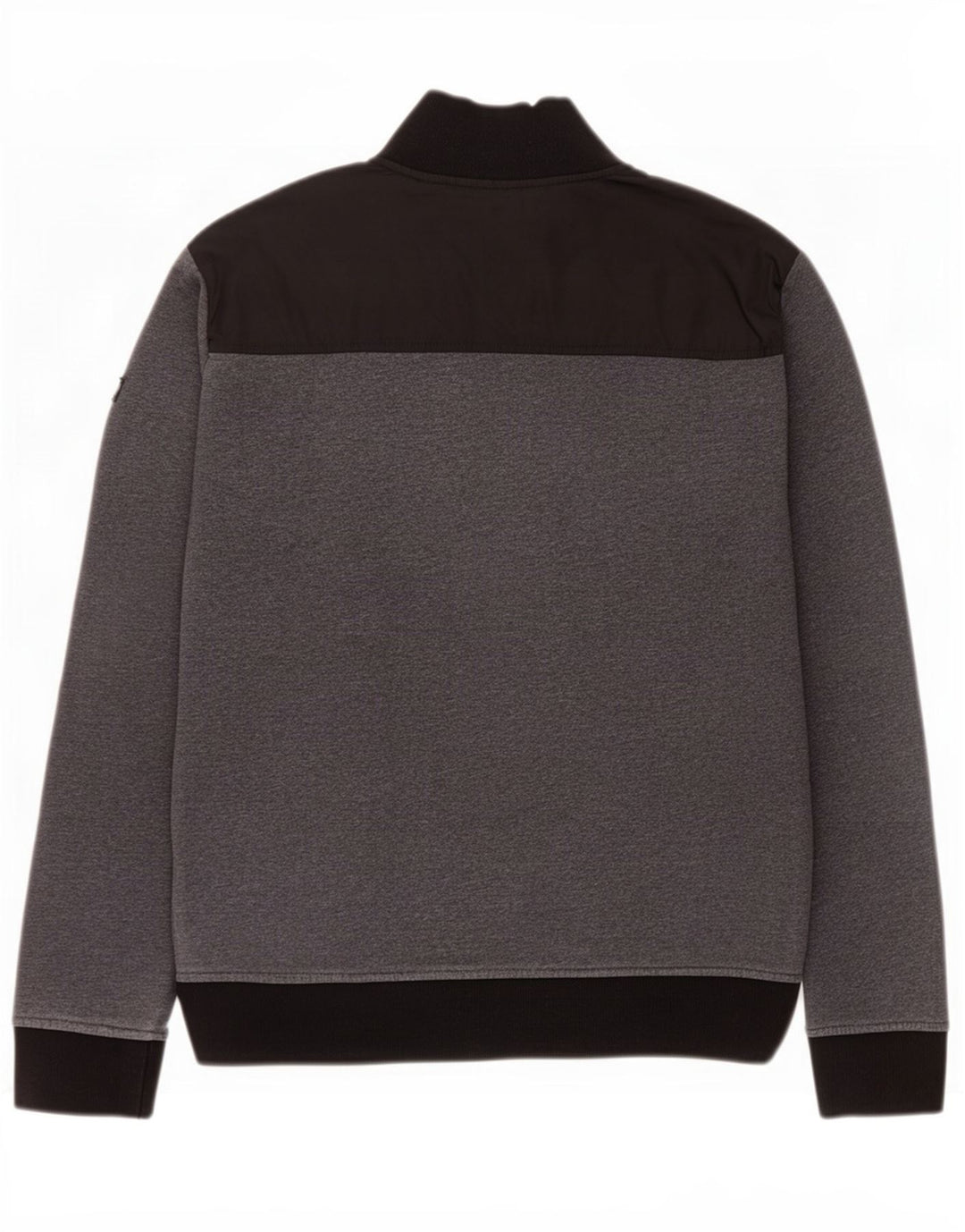 Armani Jeans Herren-Sweatshirt mit Reißverschluss am Hals, Mittelgrau, Farbblock