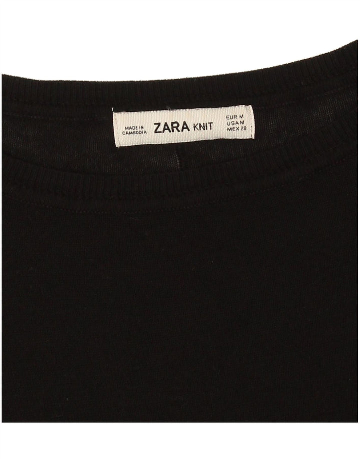 Langer, übergroßer Pullover mit U-Boot-Ausschnitt für Damen von Zara, Gr. 14, mittelschwarz