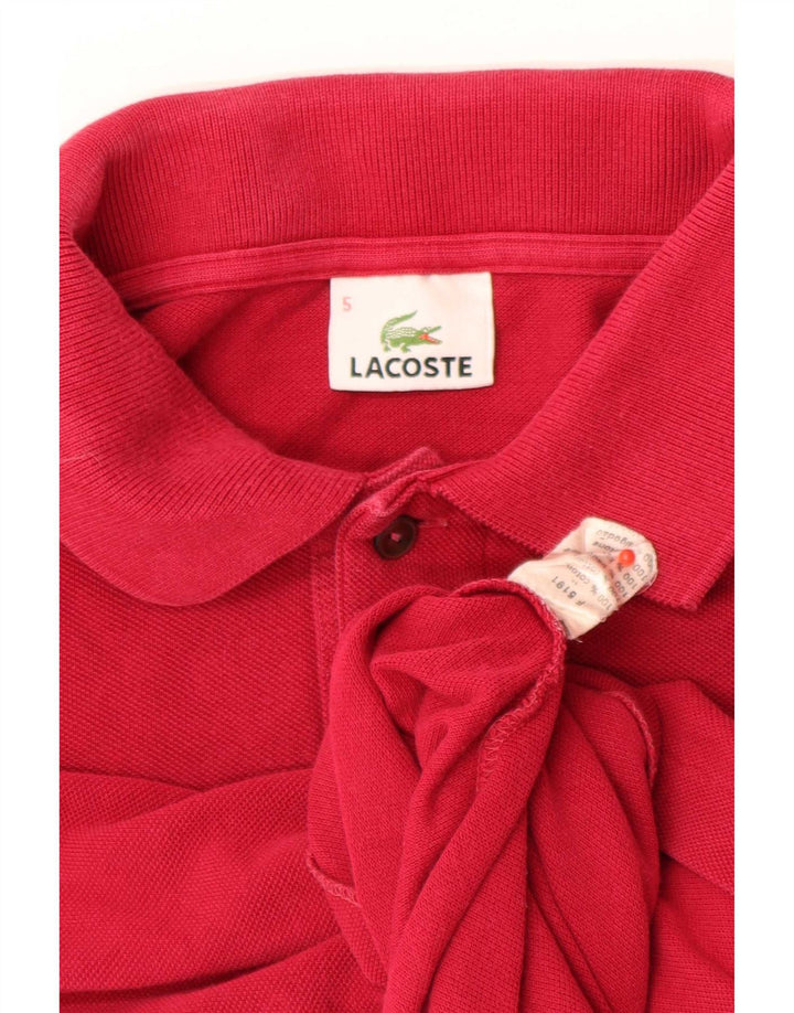 Lacoste Herren-Langarm-Poloshirt, Größe 5, große rote Baumwolle