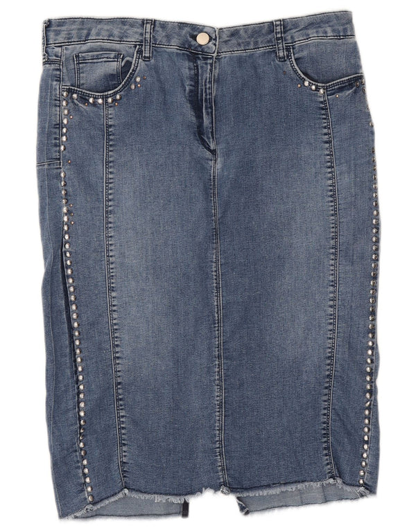 Fiorella Rubino Damen Jeansrock UK 12 Medium W34 Blaue Baumwolle