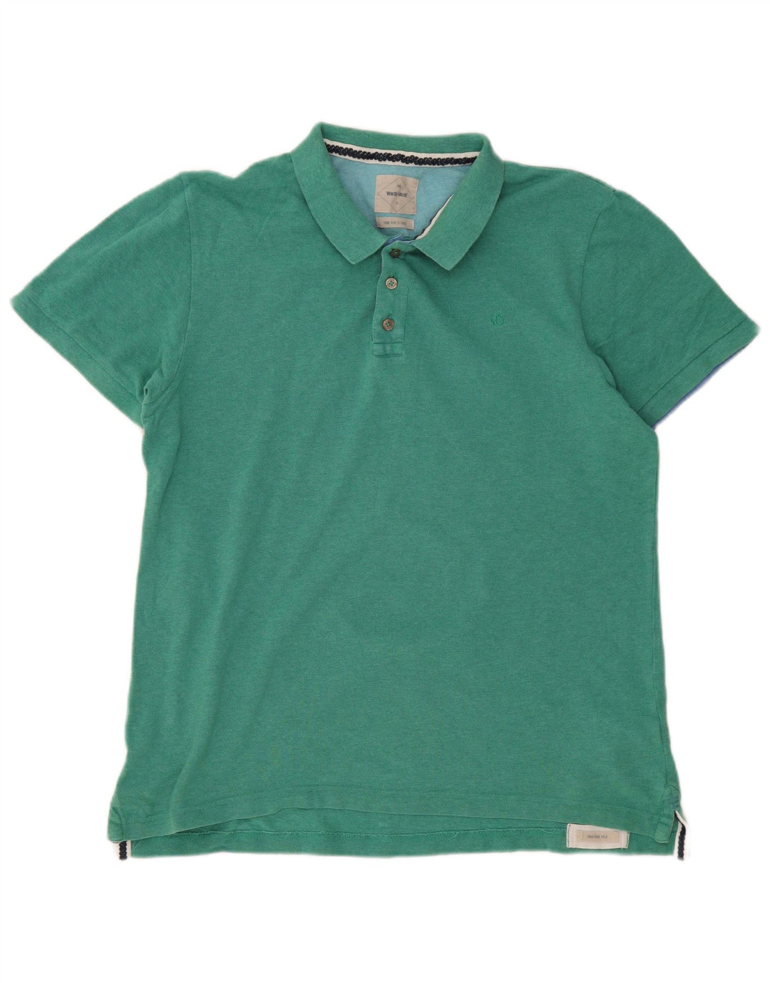 WHITE STUFF Herren-Poloshirt, groß, grüne Baumwolle