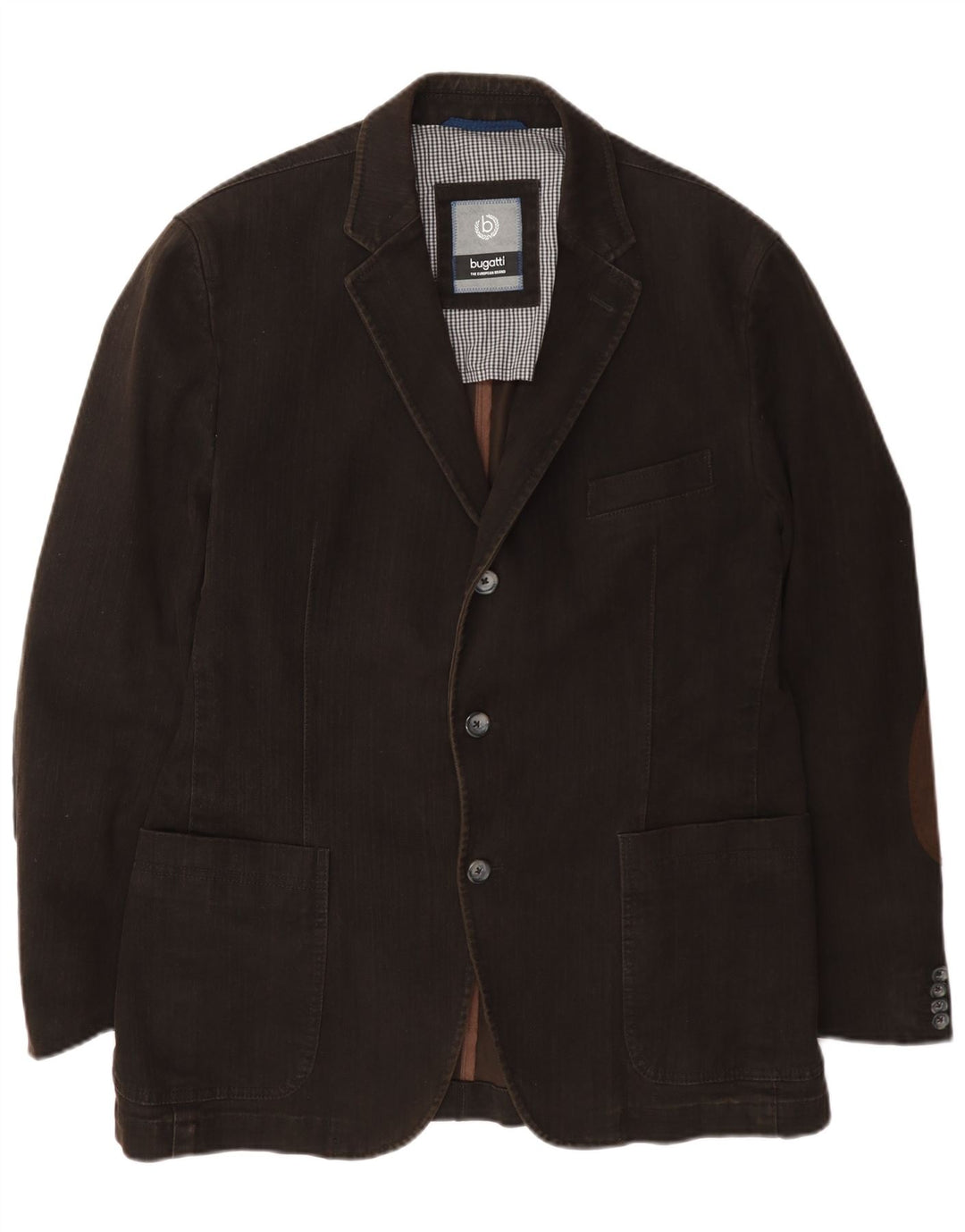 Bugatti Herren-Blazer mit 3 Knöpfen, EU 52, XL, braune Baumwolle