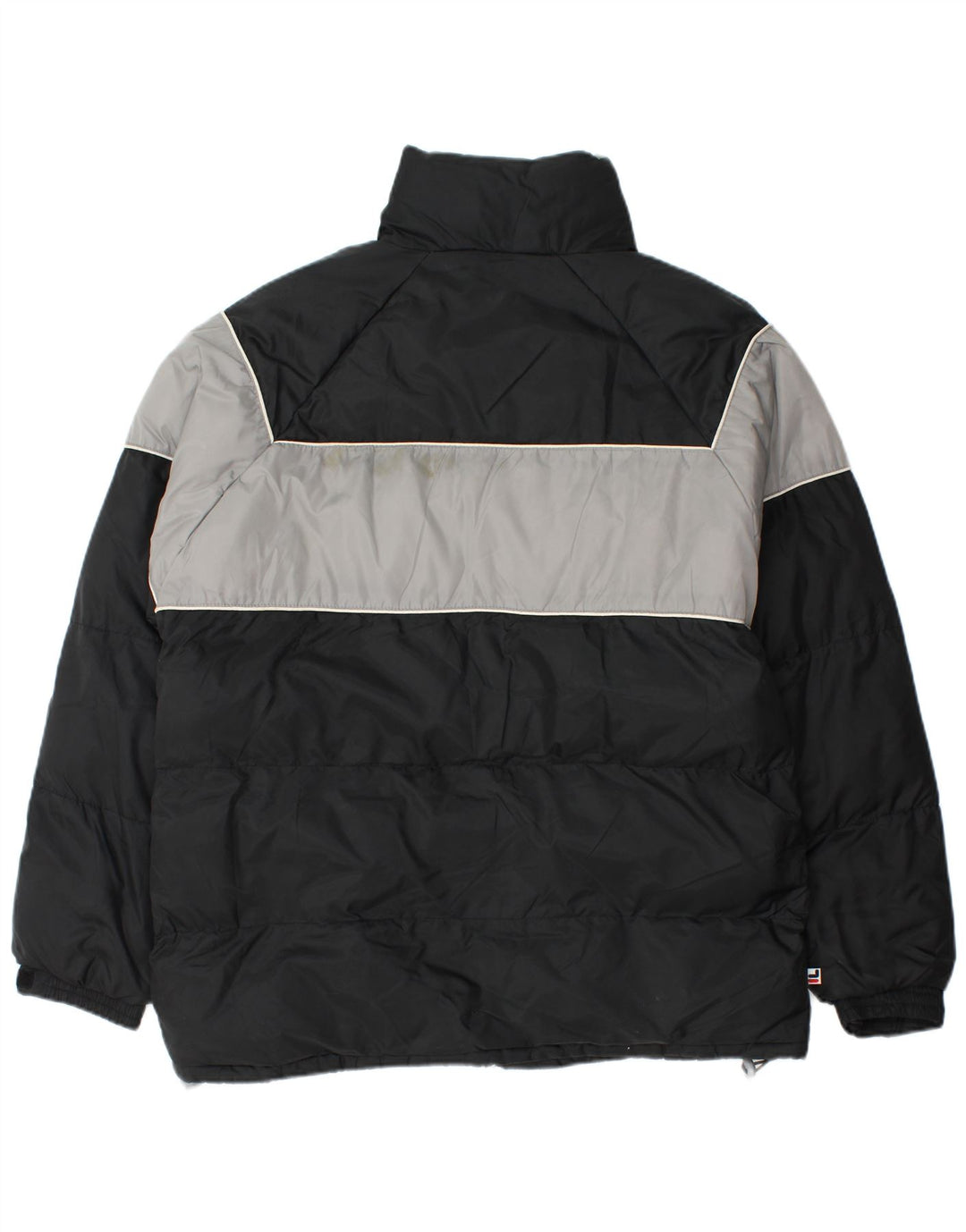Fila Herren Wattierte Jacke UK 40 Large Schwarz Colourblock Nylon