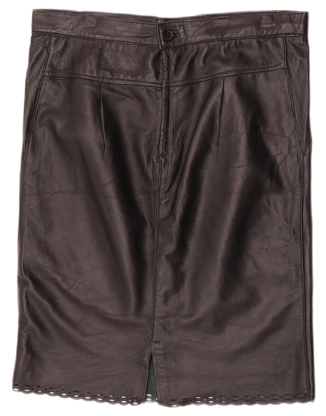 Vintage Damen Lederrock W31 Medium Schwarz