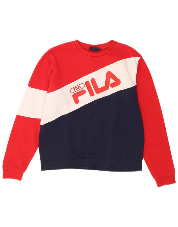 Fila Herren-Sweatshirt mit Grafik, mittelgroß, mehrfarbig, Colourblock-Baumwolle