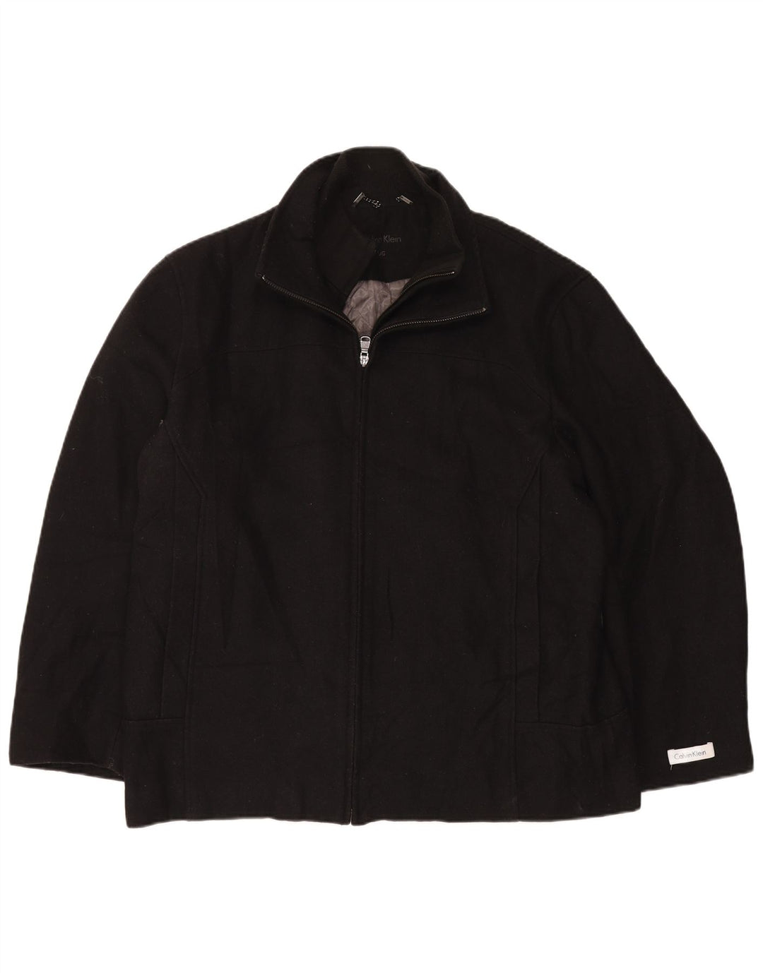 Calvin Klein Herren Bomberjacke UK 40 Große schwarze Wolle