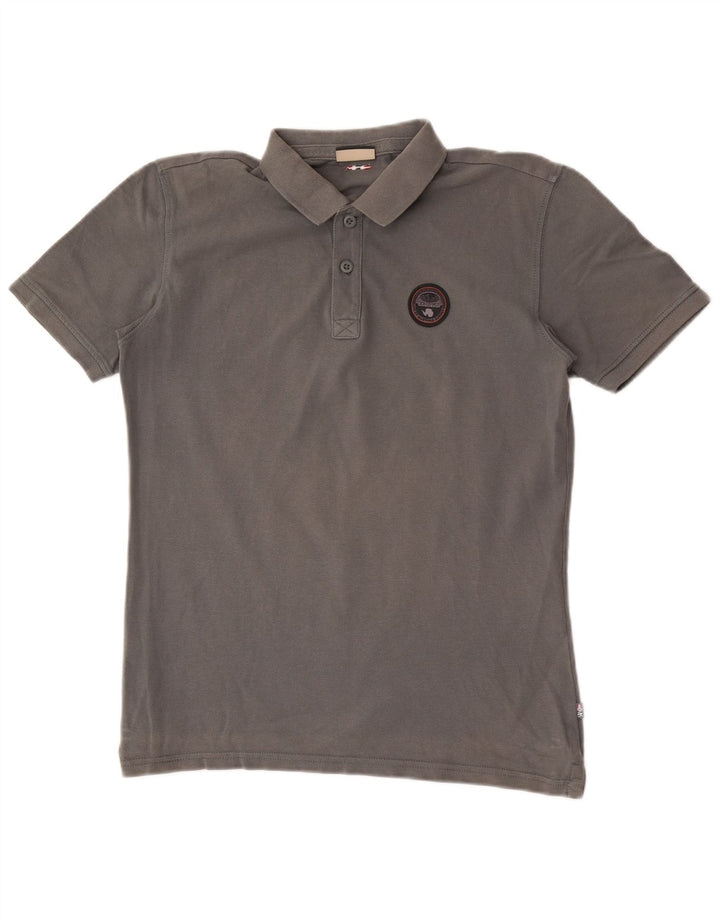 Napapijri Herren Geographic Poloshirt Small Grau