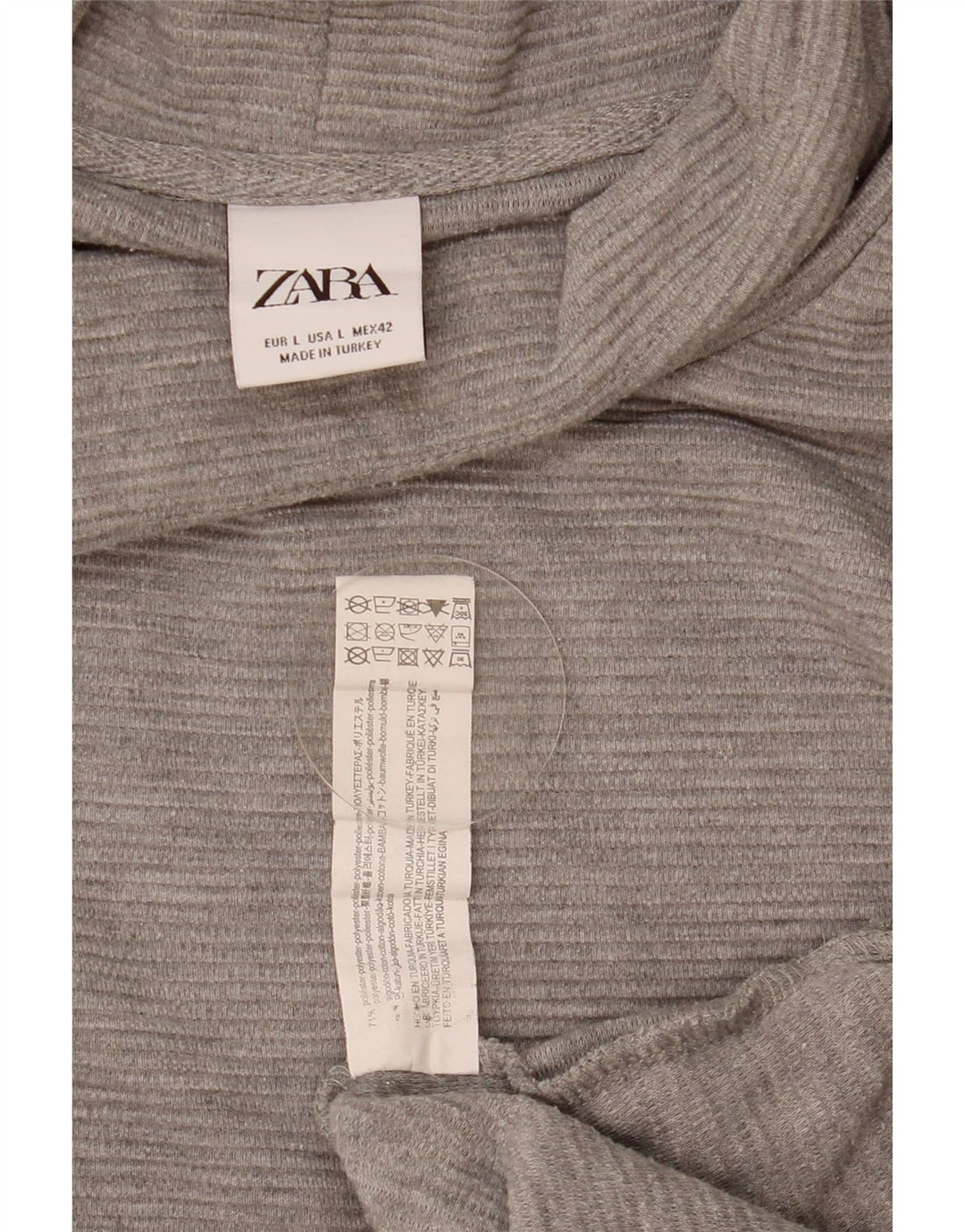 Zara Herren-Pullover mit Rollkragen, groß, grau, Polyester