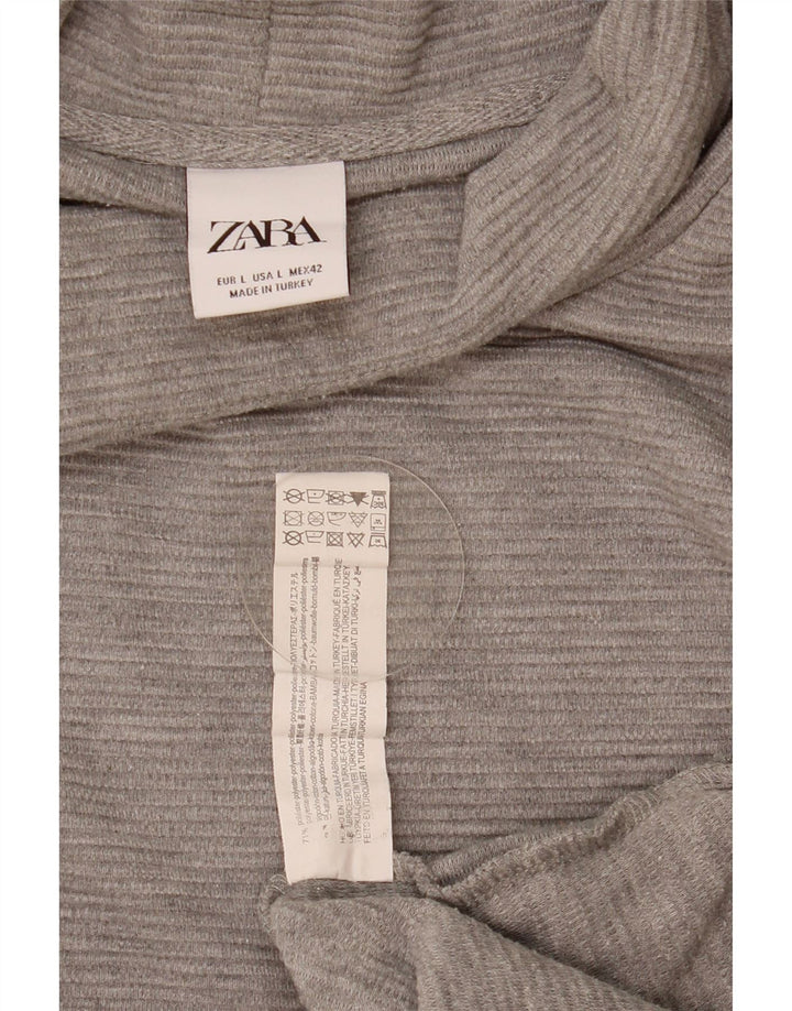 Zara Herren-Pullover mit Rollkragen, groß, grau, Polyester