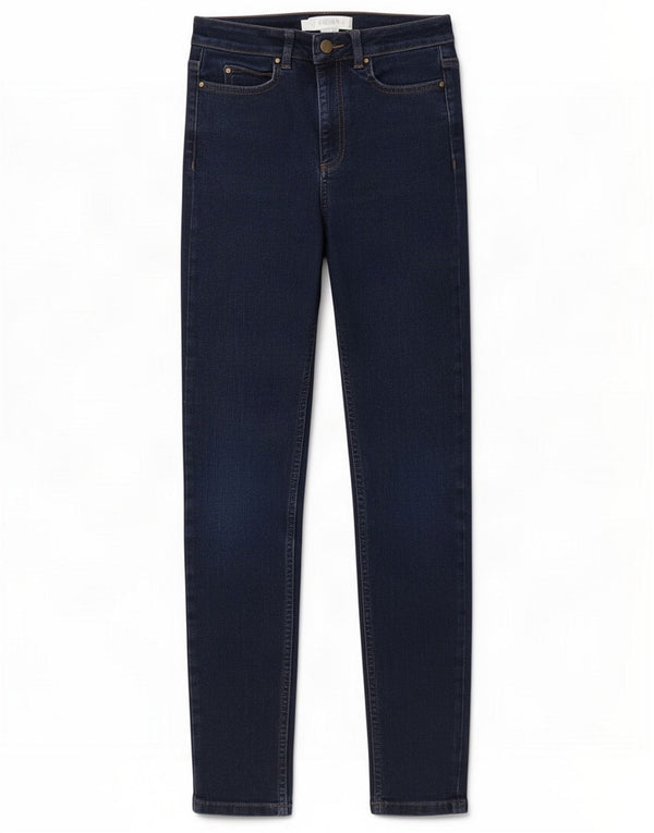 Hobbs Damen Skinny Jeans UK 10 Small W27 L28 Marineblau Baumwolle