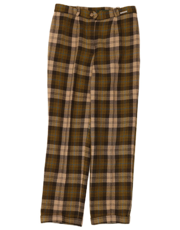 Tyroland Gerade Anzughose für Damen W28 L27 Khaki Plaid