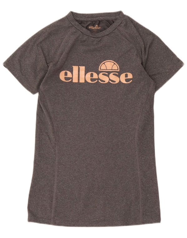 Ellesse Womens Graphic T-Shirt Top UK 10 Small Grau Polyester