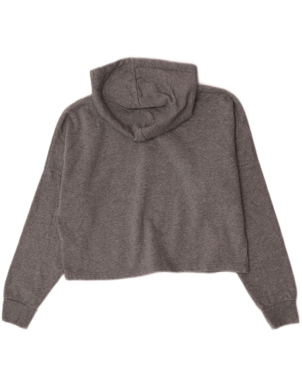 Puma Mädchen Graphic Crop Hoodie Pullover 13–14 Jahre graue Baumwolle