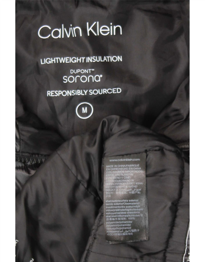 Calvin Klein Damen-Jacke mit Kapuze, gepolstert, UK 14, mittelschwarz, Polyamid