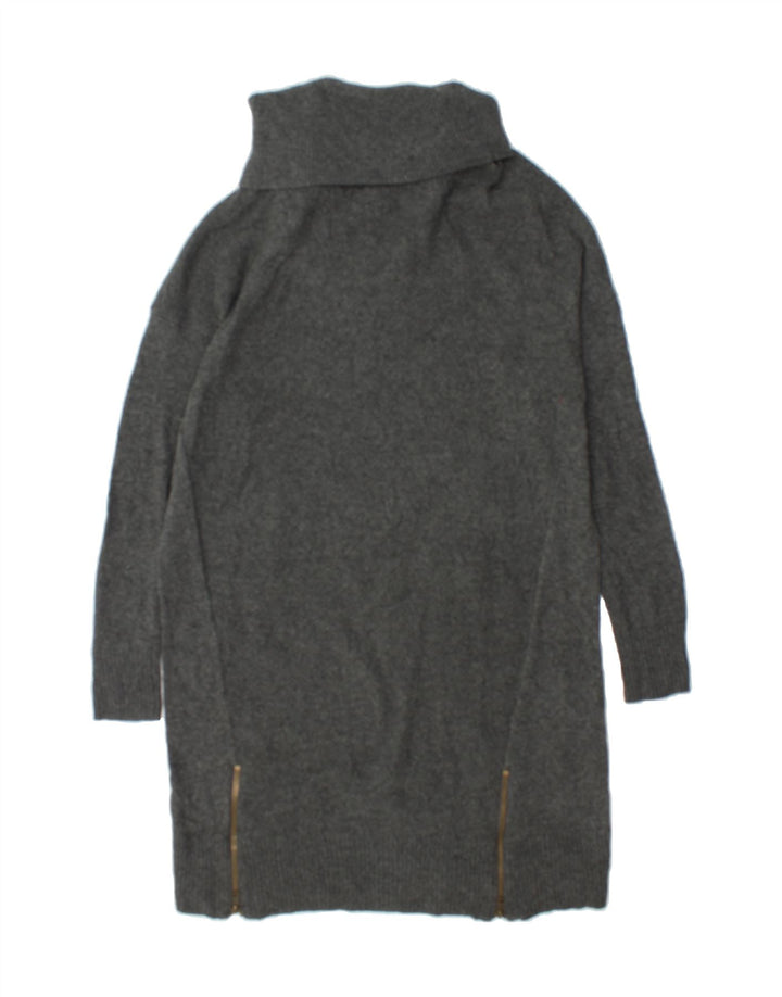 MOSSIMO Womens Longline Roll Neck Jumper Sweater UK 16 Large Grey Cotton Vintage Mossimo and Second-Hand Mossimo from Messina Hembry 