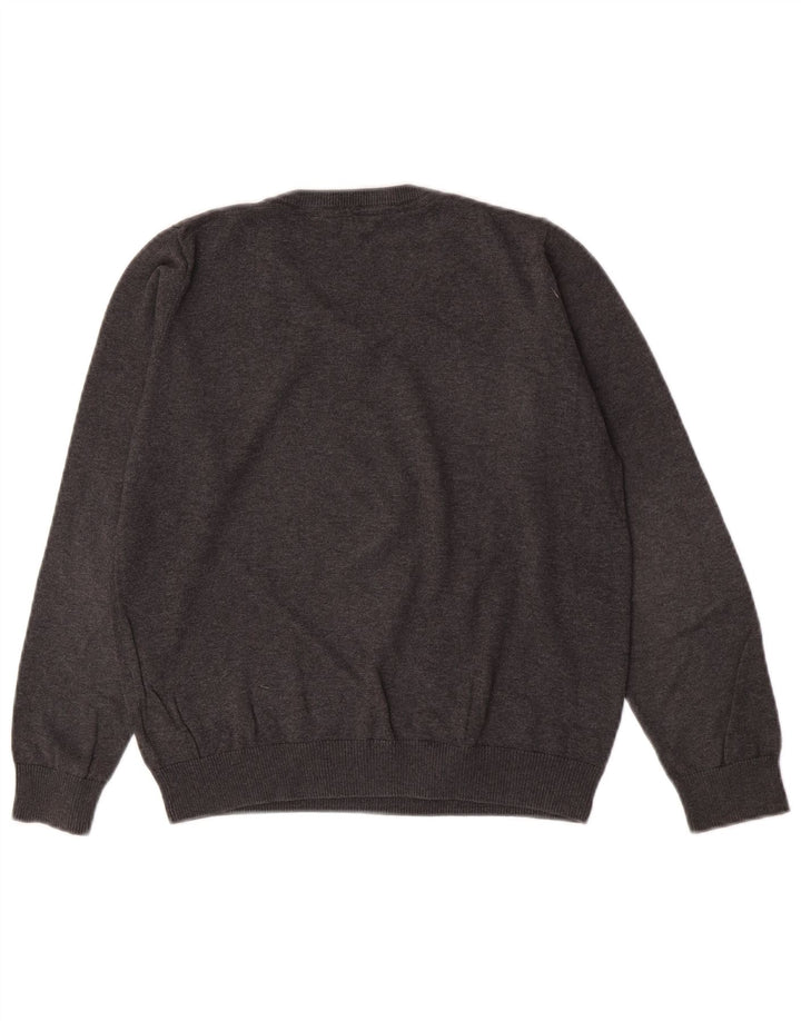 Marks & Spencer Jungen-Pullover mit V-Ausschnitt, 11–12 Jahre, graue Baumwolle