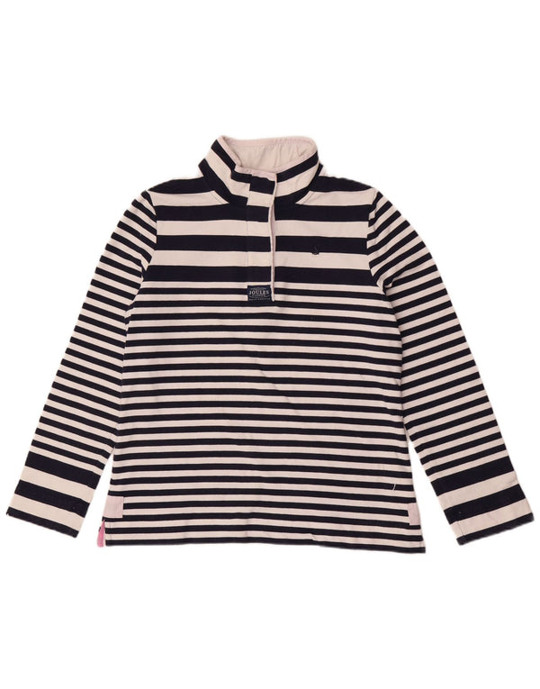 Joules Damen-Sweatshirt mit Knopfkragen, Gr. 40, Größe L, Marineblau, gestreift