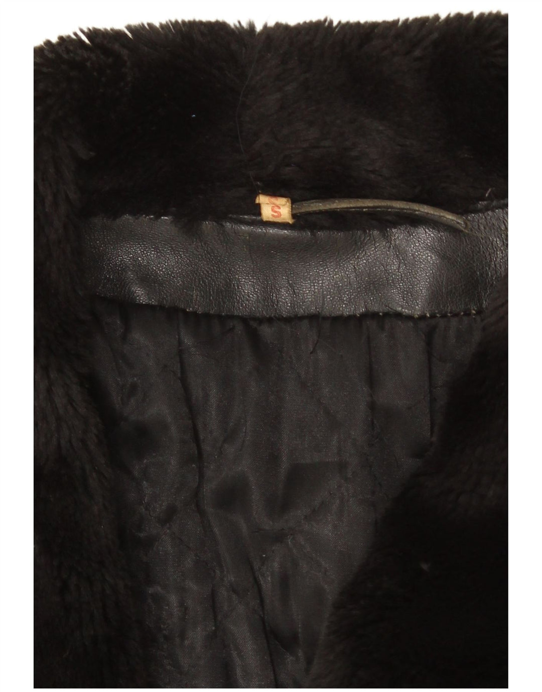 Vintage Damen Übergroße Lederjacke UK 10 Kleines schwarzes Leder